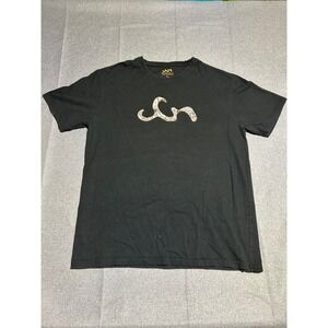 Sameunderneath Graphic T-Shirt Mens XL Black Newspaper Logo Bamboo Cotton Blend